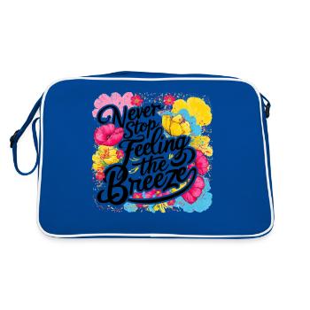 Never Stop Feeling The Breeze Design - Retro Bag - blue/white - Back