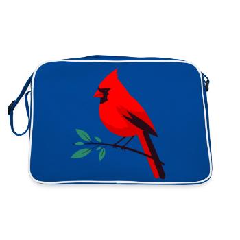 Cardinal criard sur branche - Sac Retro - bleu/blanc - Dos