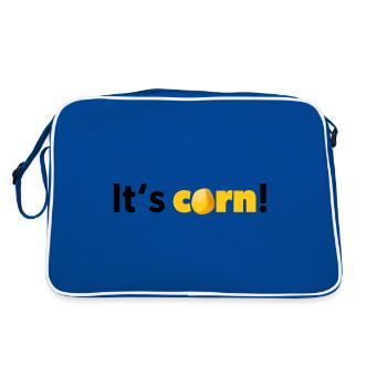 « C’est du maïs! Design en noir et jaune - Sac Retro - bleu/blanc - Dos