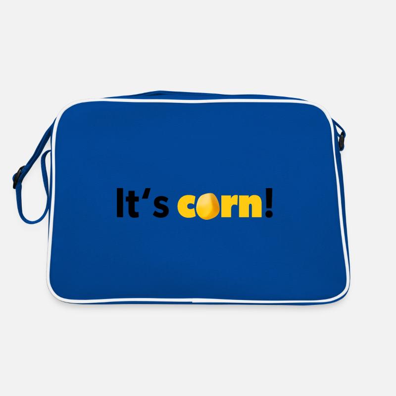 « C’est du maïs! Design en noir et jaune - Sac Retro - bleu/blanc