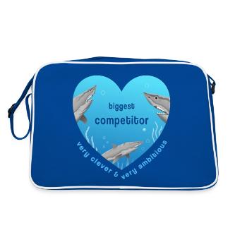 biggest competitor - Retro Tasche - Blau/Weiß - Hinten