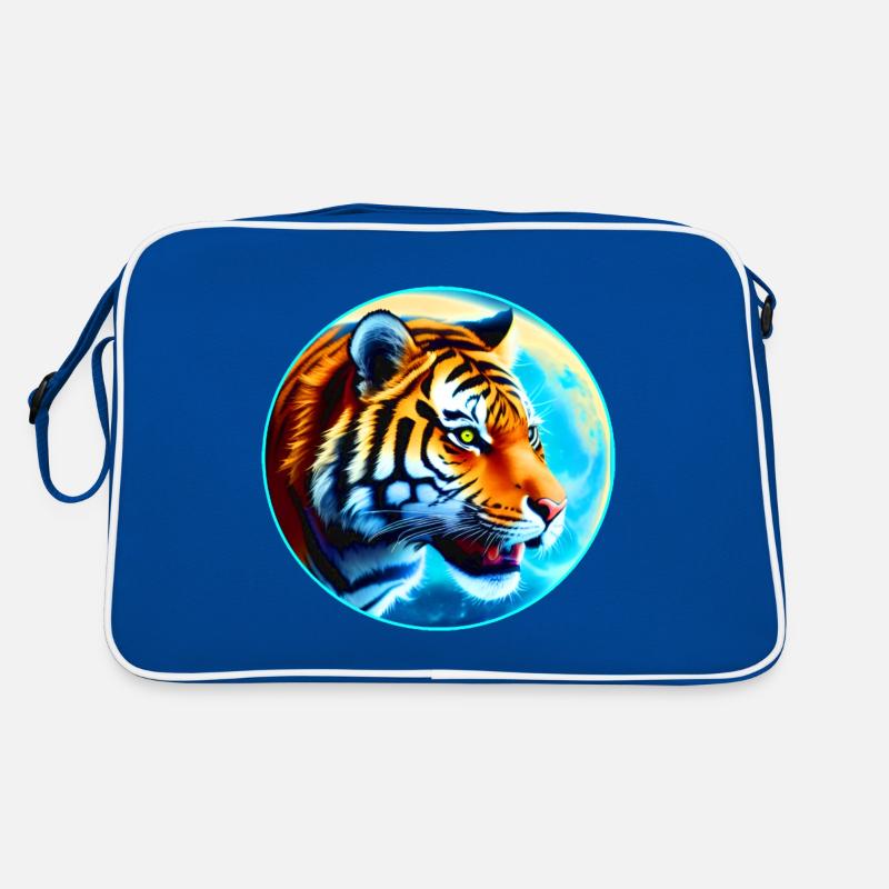 Proud tiger head with mystical moon Retro Bag
