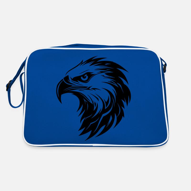Adler Kopf Greifvogel Silhouette Retro Tasche