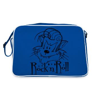 Rock'n'Roll Cat - Retro Bag - blue/white - Back