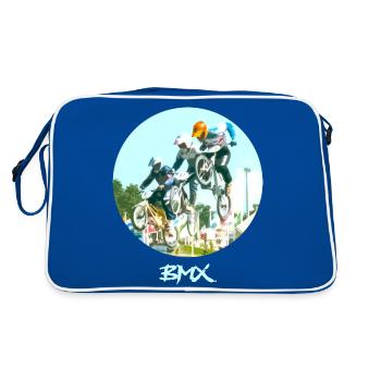 BMX - Retro Tasche - Blau/Weiß - Hinten