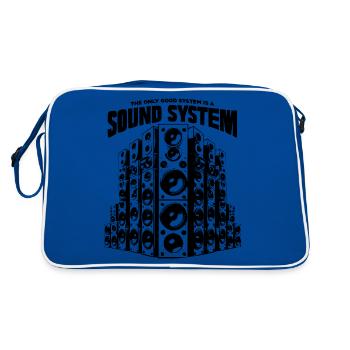 The only good system is a soundsystem - Retro Tasche - Blau/Weiß - Hinten