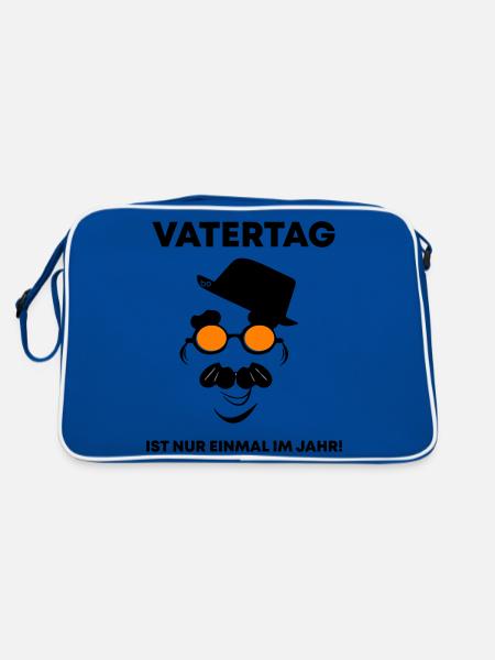 Vatertag Bo-Grafik - Retro Tasche - Blau/Weiß - Hinten