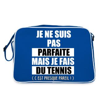 pas parfaite je fais tennis c'est pareil - Sac Retro - bleu/blanc - Dos