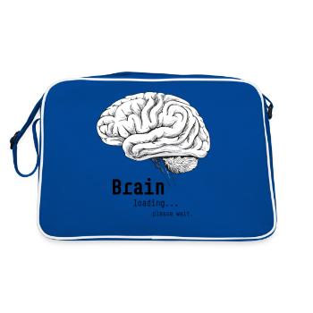 brain loading - Retro Tasche - Blau/Weiß - Hinten