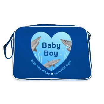 Baby Boy - Retro Tasche - Blau/Weiß - Hinten