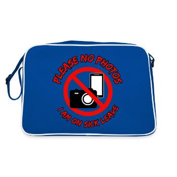 S’il vous plaît pas de photos - Je suis en congé de maladie - Sac Retro - bleu/blanc - Dos