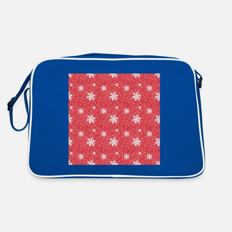 Flocons de neige à Noël - Sac Retro - bleu/blanc