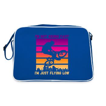 I don't drive too fast, I just fly low - Retro Bag - blue/white - Back