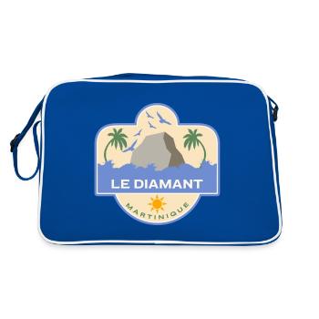 Le Diamant Martinique Karibische Inseln - Retro Tasche - Blau/Weiß - Hinten