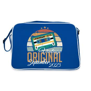 September 2023 born Vintage Birthday Retro - Retro Bag - blue/white - Back