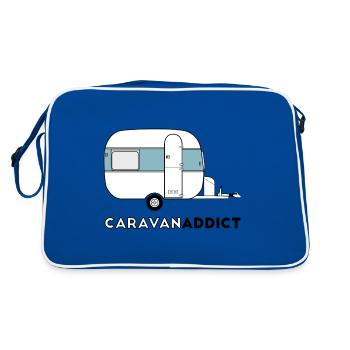 Caravan addict blue gray - Retro Bag - blue/white - Back
