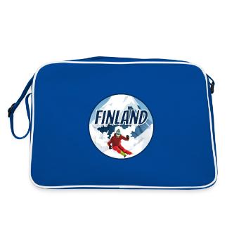 Finland Ski Lapland Mountains - Retro Bag - blue/white - Back