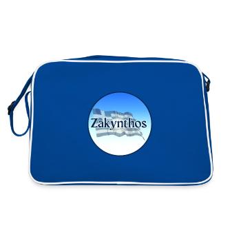 Zakynthos Greece Greek Flag - Retro Bag - blue/white - Back