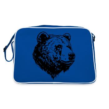 Bear Grizzly Head - Sac Retro - bleu/blanc - Dos