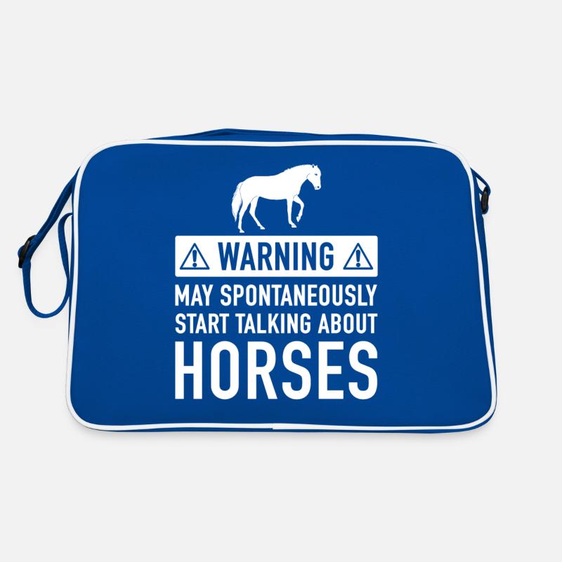 Idée drôle Cheval cadeau - Sac Retro - bleu/blanc