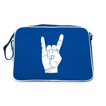 Rock - Retro Tasche - Blau/Weiß - Hinten