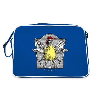 Le coq de Vitruve2 - Sac Retro - bleu/blanc - Dos