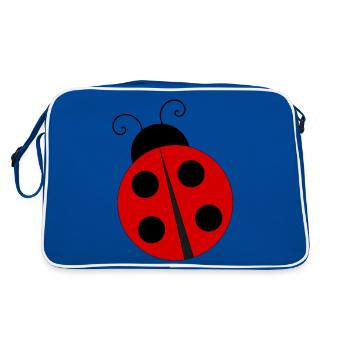 Ladybug with four black dots - Retro Bag - blue/white - Back