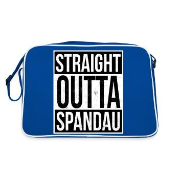 Straight Outta Spandau - Retro Tasche - Blau/Weiß - Hinten