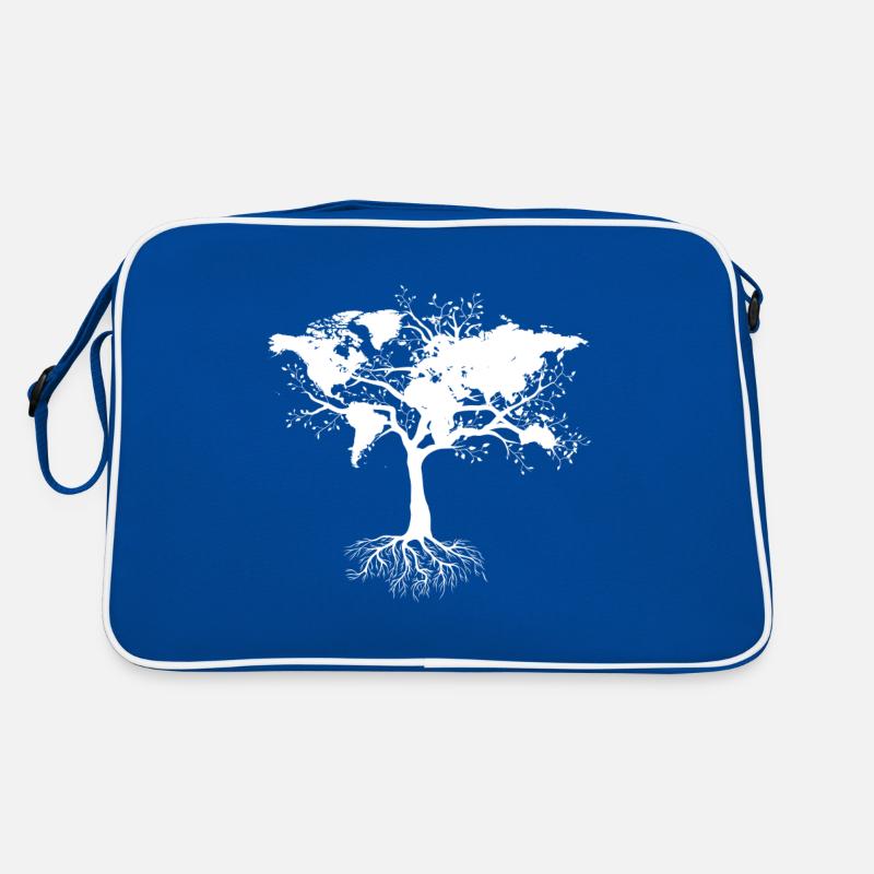Tree with world map Retro Bag