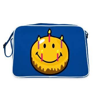 Smiley Birthday Cake - Retro Bag - blue/white - Back