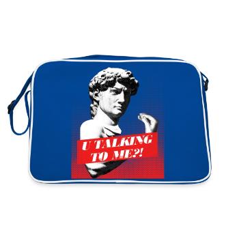 Tu me parles?! Drôle David sculpture - Sac Retro - bleu/blanc - Dos