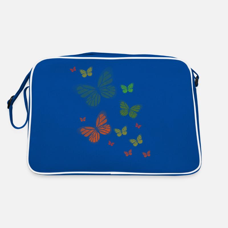 Schmetterling Schmetterling Butterfly Kinder - Retro Tasche - Blau/Weiß