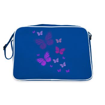 Butterfly butterfly animal colorful color - Retro Bag - blue/white - Back