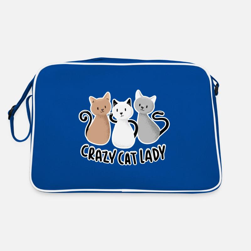 Crazy Cat Lady - Retro Bag - blue/white