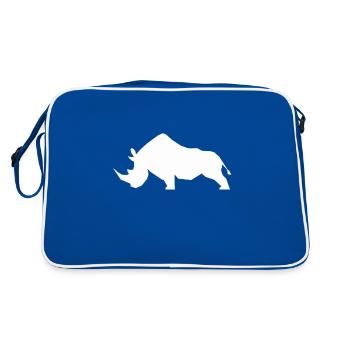 Rhino rhinoceros - Retro Bag - blue/white - Back