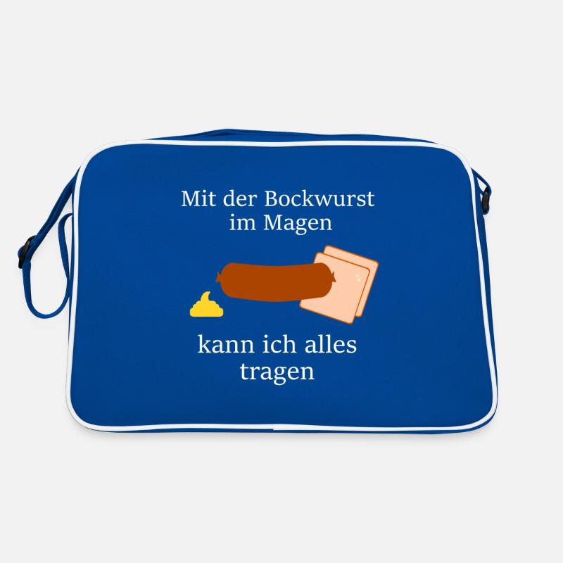 Bockwurst Arbeiter - Retro Tasche - Blau/Weiß