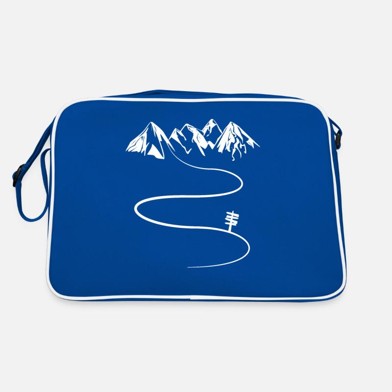 Mountains - path - skiing - hiking - trail - curves Retro Bag