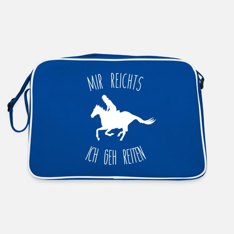 mir reichts ich geh reiten Pferd Geschenkidee - Retro Tasche - Blau/Weiß