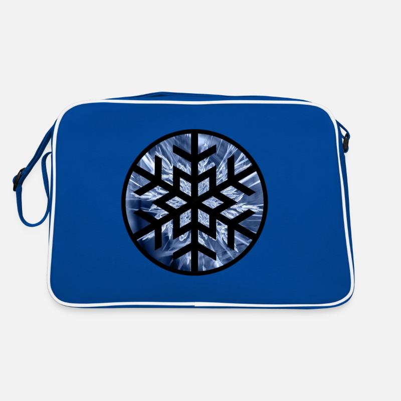winter snowflake pattern ornament ice crystal Retro Bag