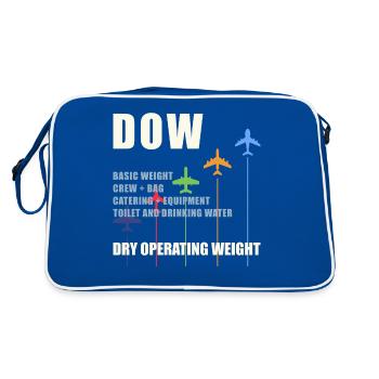 DOW Dry Operating Weight Flugzeug Gewicht Geschenk - Retro Tasche - Blau/Weiß - Hinten
