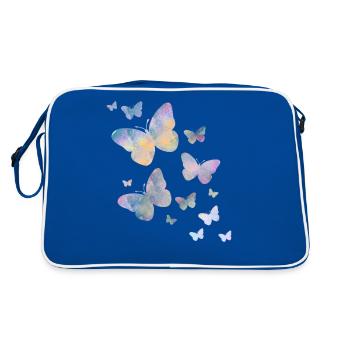 Schmetterling Schmetterling Tier bunt Farbe - Sac Retro - bleu/blanc - Dos