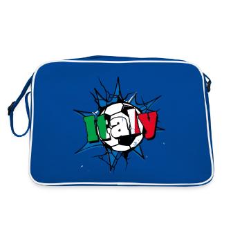Italy Football ,Fußball Italien - Retro Tasche - Blau/Weiß - Hinten