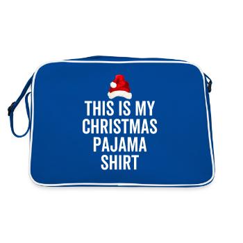 Das ist mein Weihnachts-Pyjama-Shirt - Retro Tasche - Blau/Weiß - Hinten