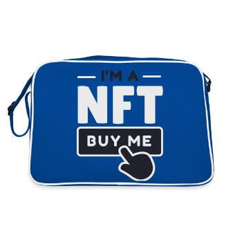 NFT - I am a NFT - Non Fungible Token, Crypto - Retro Bag - blue/white - Back