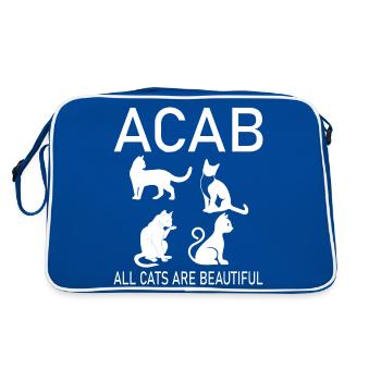 Cat Katze - Retro Bag - blue/white - Back