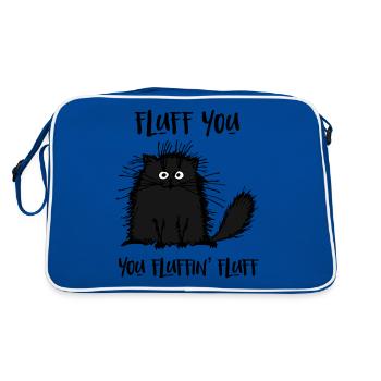 Fluff You You Fluff Funny Cat - Retro Bag - blue/white - Back