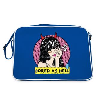 POP-ART Bored As Hell ARTWORK, Devil Frau années 80 - Sac Retro - bleu/blanc - Dos