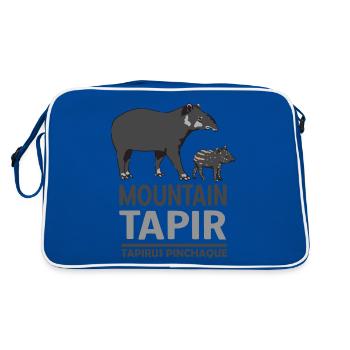 Mountain Tapir Animal Motif Tapir Family - Retro Bag - blue/white - Back