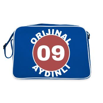 Aydın - Retro Tasche - Blau/Weiß - Hinten