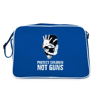 Protéger les enfants, pas les armes - Enfant anxieux - Sac Retro - bleu/blanc - Dos